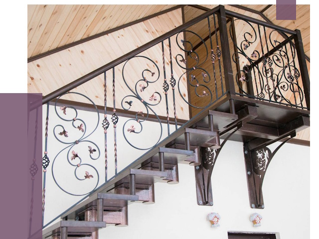 Кованые лестницы в Ленинске-Кузнецком от 79724 руб. под ключ