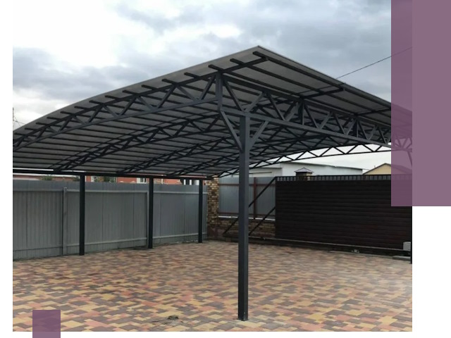 Недорогие навесы под ключ в Ленинске-Кузнецком — изготовление и монтаж