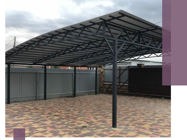 Металлические навесы под ключ в Ленинске-Кузнецком — изготовление и монтаж