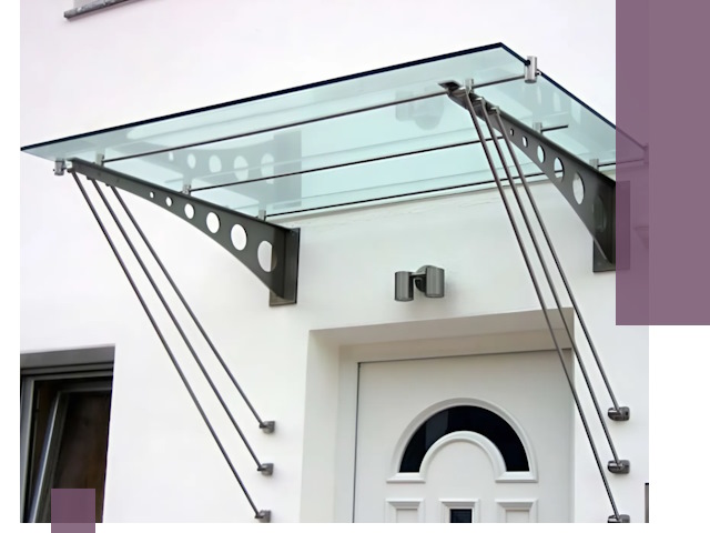 Козырьки над входом под ключ в Ленинске-Кузнецком — изготовление и монтаж
