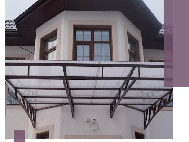 Козырьки из поликарбоната под ключ в Ленинске-Кузнецком