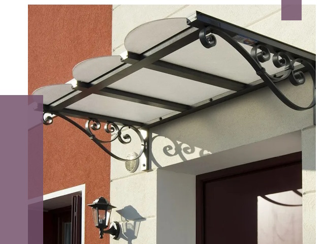 Односкатные козырьки в Ленинске-Кузнецком от 8381 руб.  | ПРОЛЁТ-Лнн