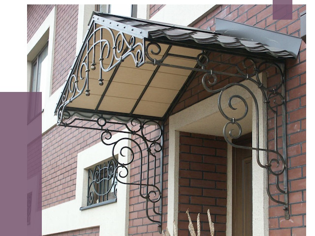 Двускатные козырьки в Ленинске-Кузнецком под ключ от 12776 руб.