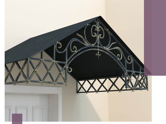 Двускатные металлические козырьки под ключ в Ленинске-Кузнецком